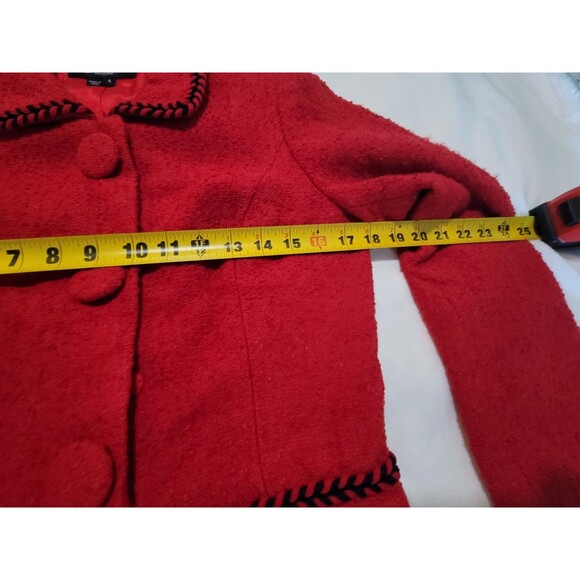 Peck & Peck Vintage Red Retro Jacket Nubbly Weave Classic Retro sz 4 - Picture 11 of 12